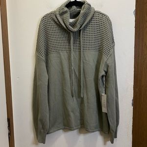 NHBT NWT olive knit cowl sweater size M